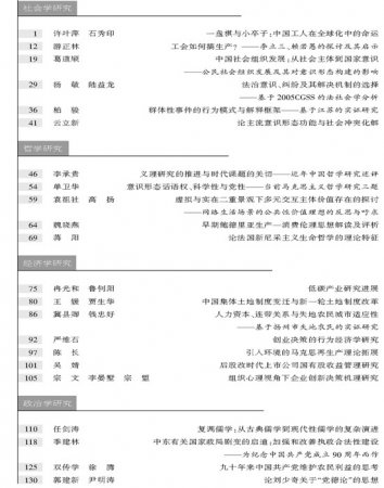 《江苏社会科学》2011年第3期摘要